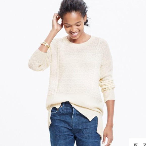 Madewell Sweaters - • Madewell • Texture Play Pullover Sweater Ivory